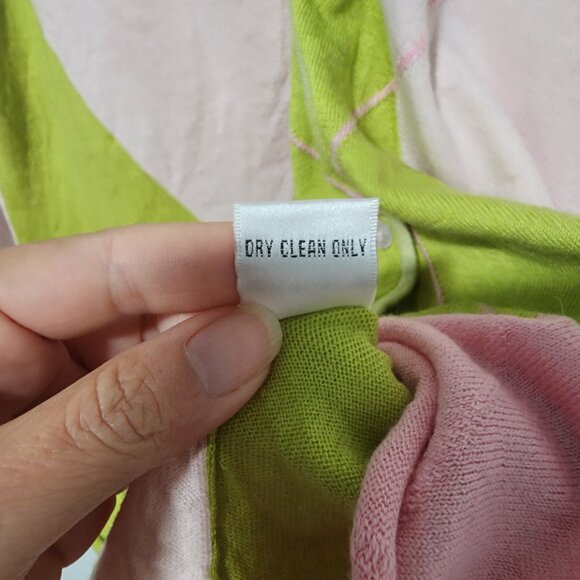 Talbots Sweater Cardigan Cashmere Blend Size Medium Chevron Print Preppy - Picture 5 of 5